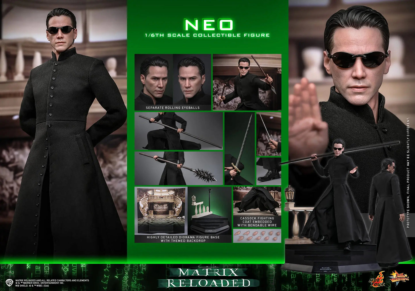 Hot Toys 1/6 Neo - The Matrix Reloaded Sleek Geek Collectibles