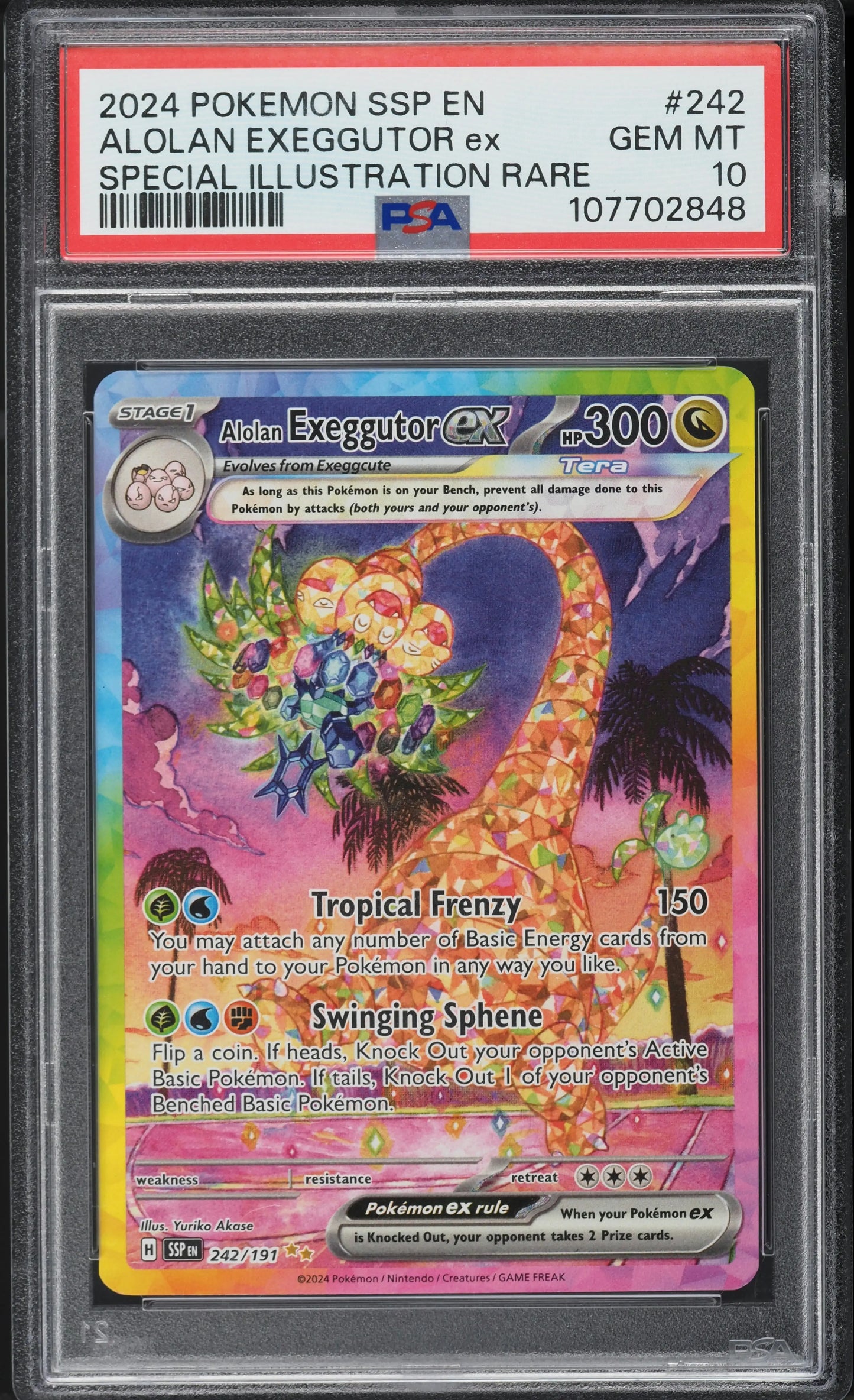 Pokémon Surging Sparks - Alolan Exeggutor SIR #242 (PSA10) Sleek Geek Collectibles