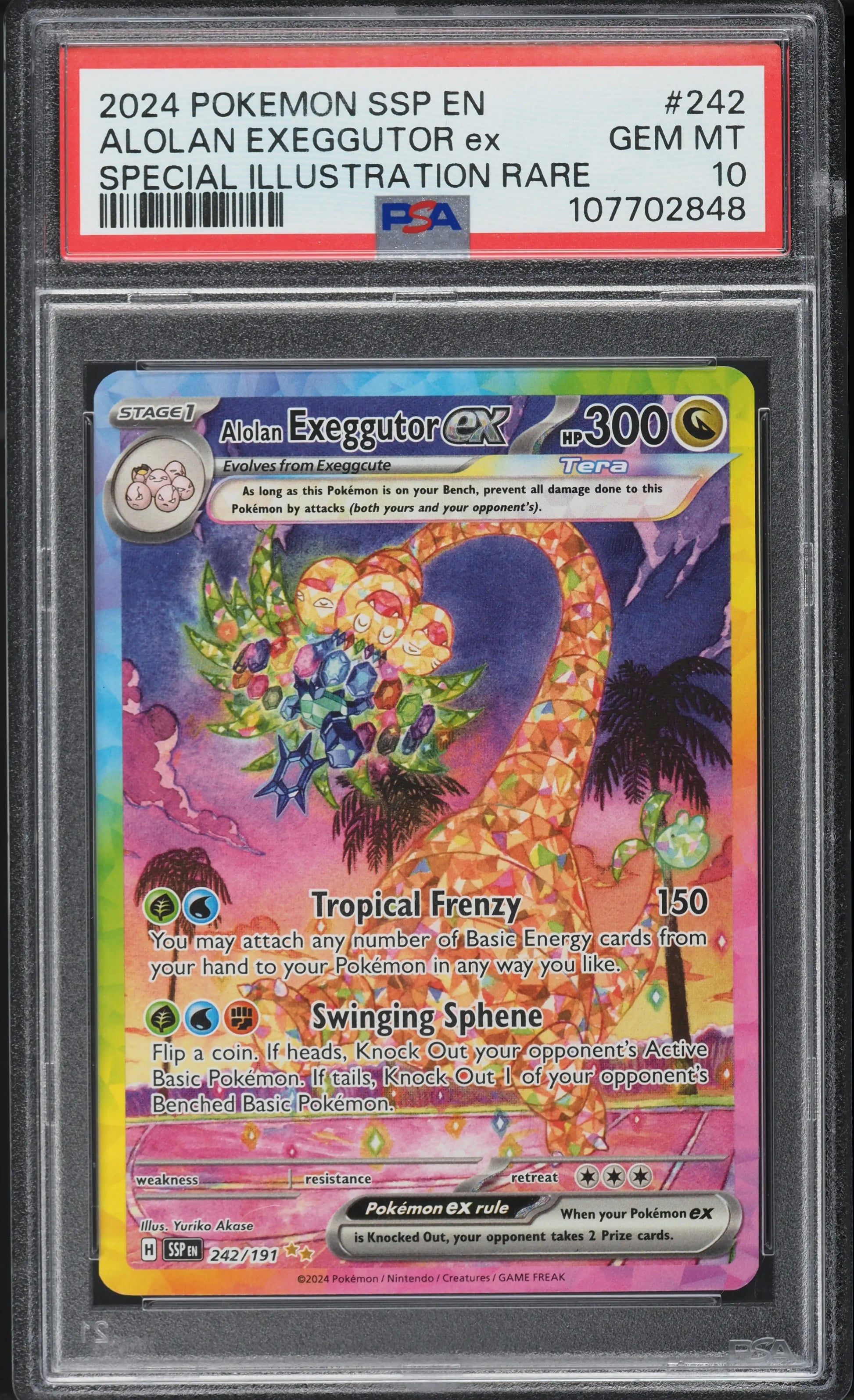 Pokémon Surging Sparks - Alolan Exeggutor SIR #242 (PSA10) Sleek Geek Collectibles