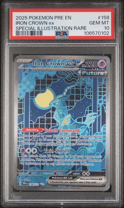 Pokémon Prismatic Evolution - Iron Crown SIR (PSA10) Sleek Geek Collectibles