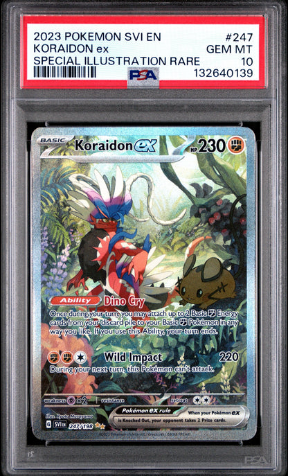 Pokémon Scarlett and Violet - Koraidon SIR #247 (PSA10) Sleek Geek Collectibles