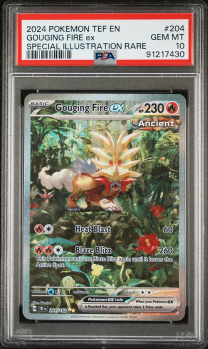 Pokémon- Gouging Fire SIR #204 (PSA10) Sleek Geek Collectibles