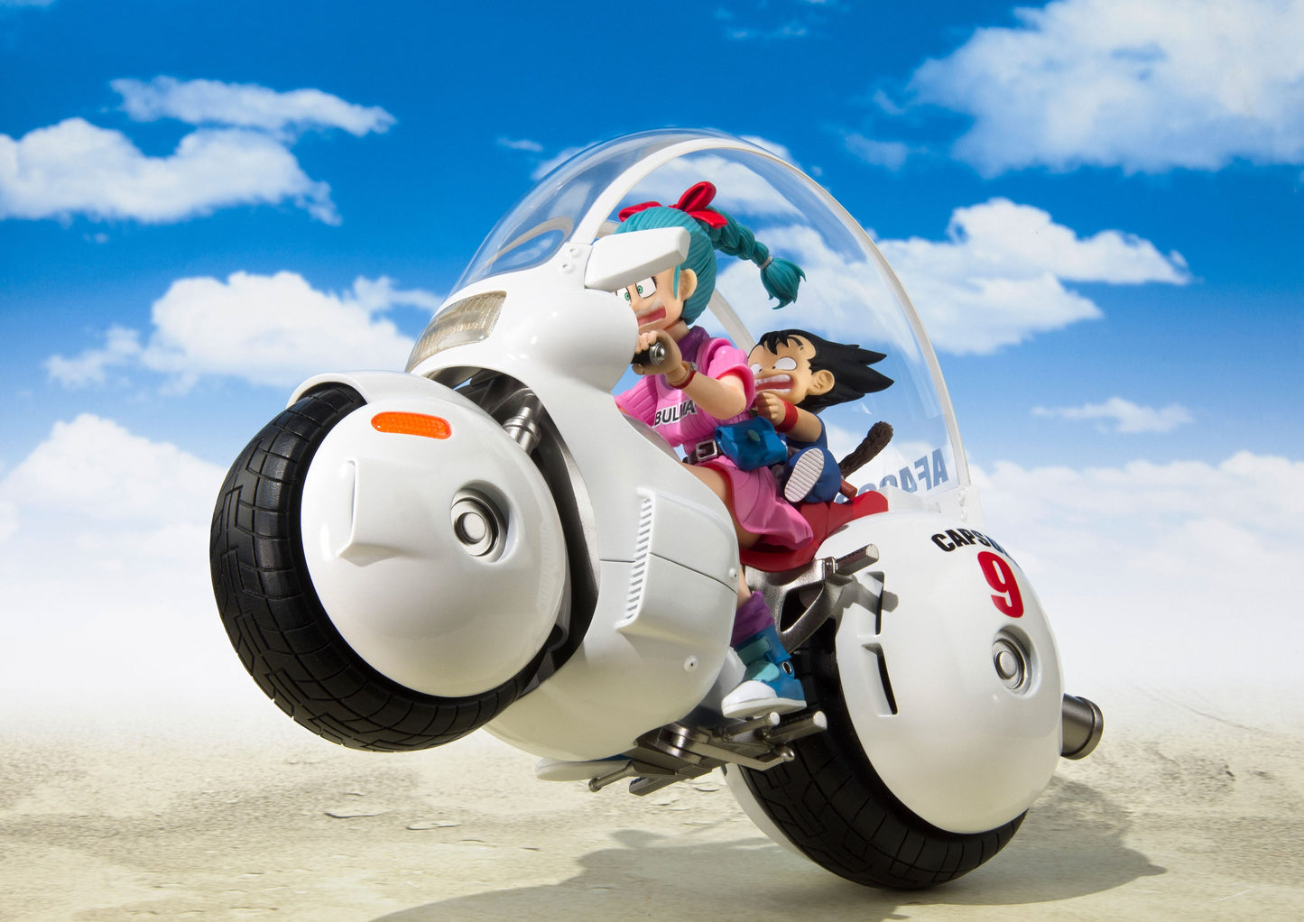 Dragon Ball S.H. Figuarts Vehicle with Figure Bulma's Motorcycle Hoipoi Capsule No. 9 17 cm Sleek Geek