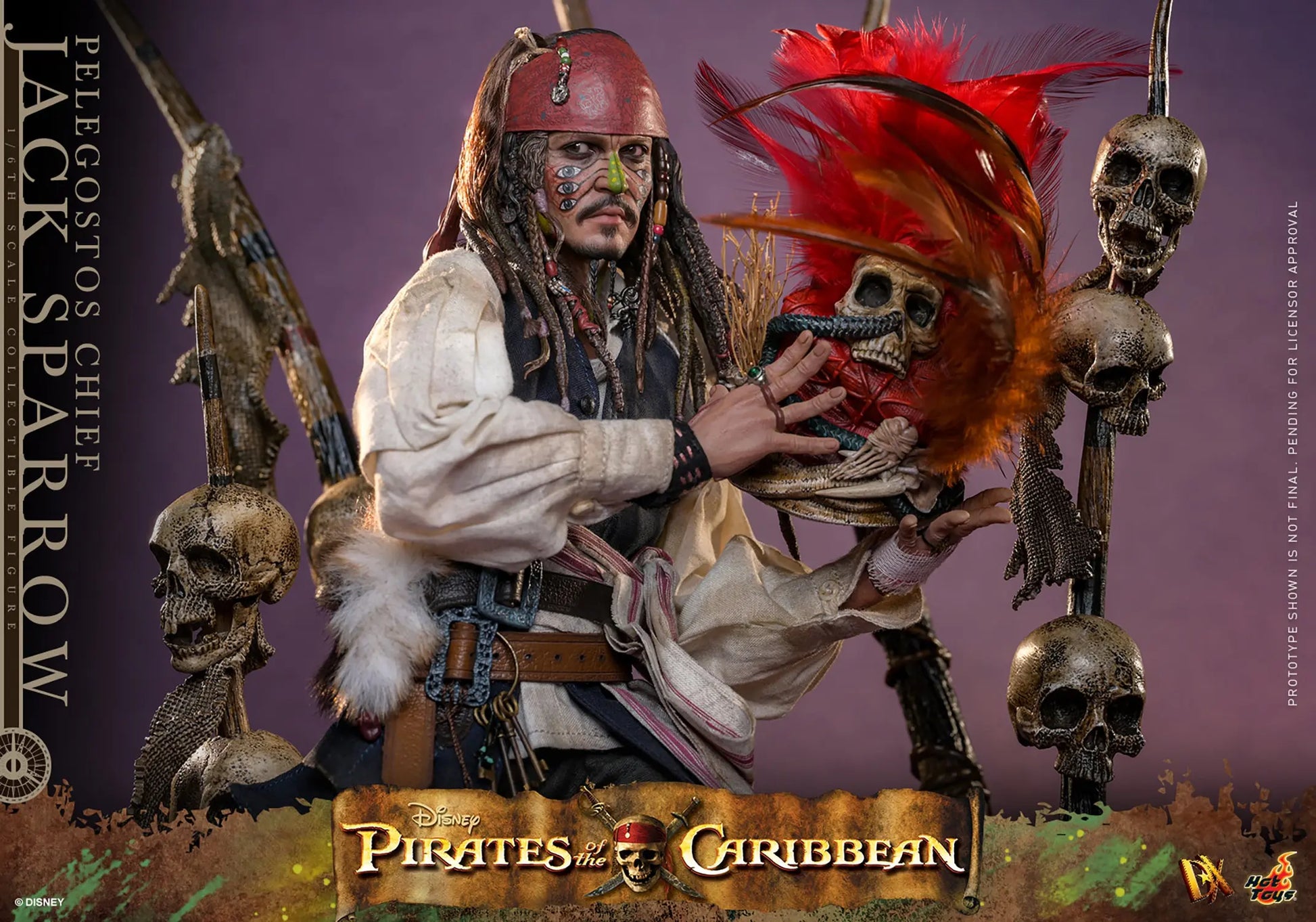 Hot Toys 1/6 Pelegostos Chief Jack Sparrow - Pirates of the Caribbean - Dead Man's Chest Sleek Geek Collectibles